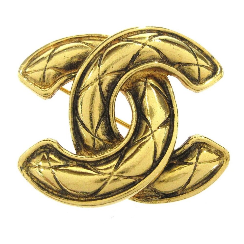 Chanel CC Brooch Pin Gold 1153 63498